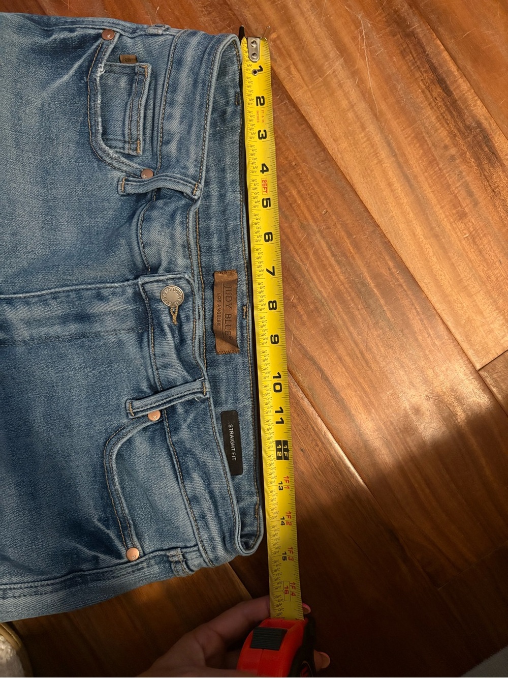 Judy Blue Straight Fit Jeans Size 11/30 Light Wash High Rise Straight Leg (1184) - Picture 7 of 10
